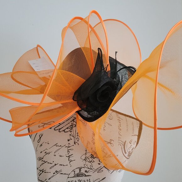 Paris Hand-Made Large Brim Ruffle Organza Hat | Elegant Royal Derby Wedding Hat main image 5